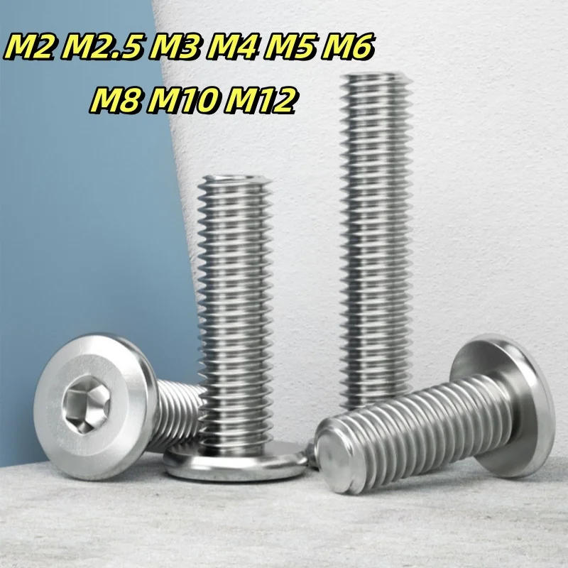 Description Picture 2 of itemM2 M2.5 M3 M4 M5 304 A2 Stainless Steel Flat Hex Hexagon Socket Head Allen Furniture Rivet Screw Connector Joint Bolt