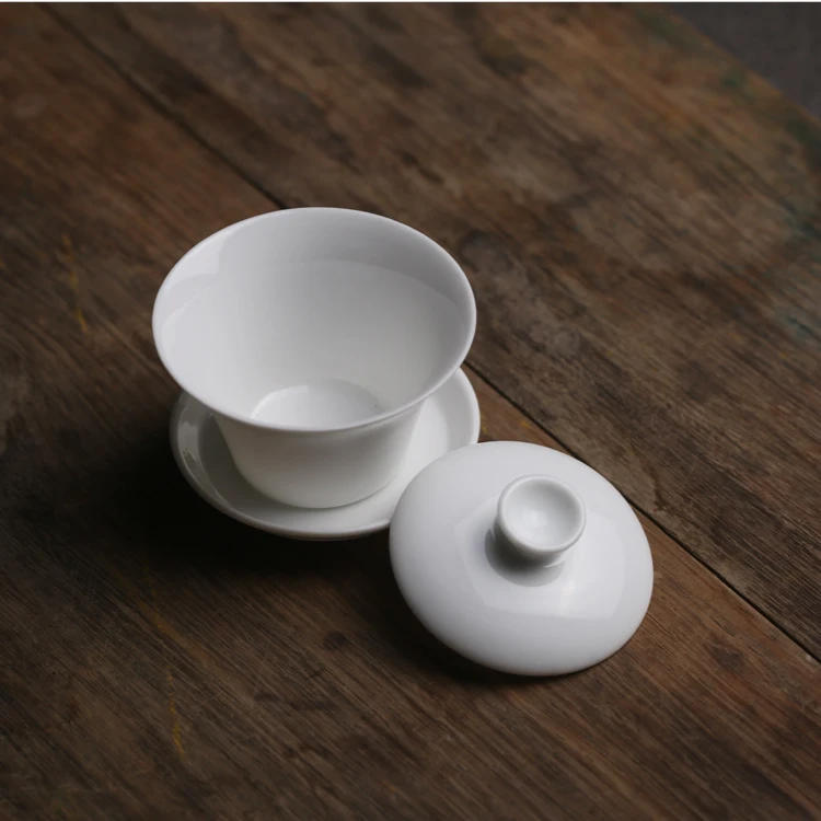 Description Picture 5 of itemMini 50ml Gaiwan For Tea Solid White Porcelain Tureen With Lid Teaware Travel Kung Fu Tea Set Chinese Cup Small Bowls Chawan