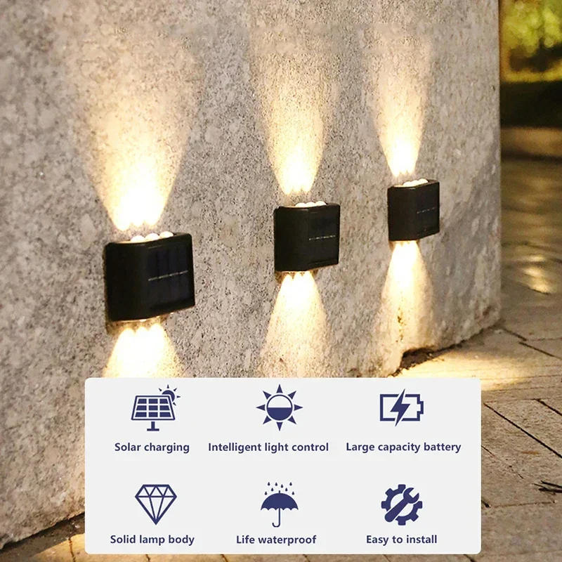 Description Picture 5 of itemLED Solar Wall Lamp Outdoor Waterproof Light Up and Down Luminous Lighting for Home Garden Yard Fence Decoration Sunlight Light