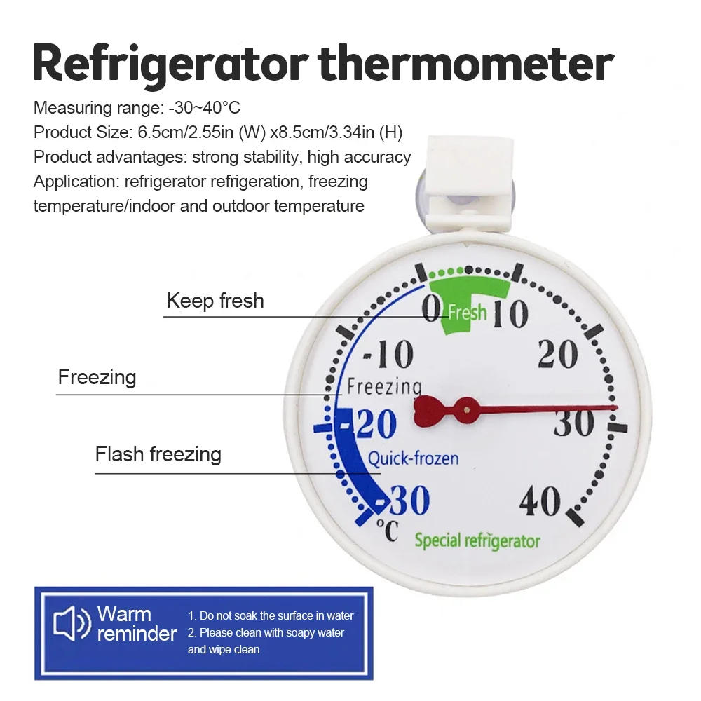 Description Picture 6 of itemRefrigerator Freezer Thermometer, Fridge Refrigeration Temperature Gauge, Home Use Kitchen Accessories Tools