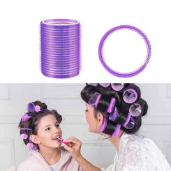 1 Set Self Grip Hair Roller Kit with Duckbill Clips No Damage DIY Hairdressing Tool Heat-less Bang Hair Rolling Hair Accessories
