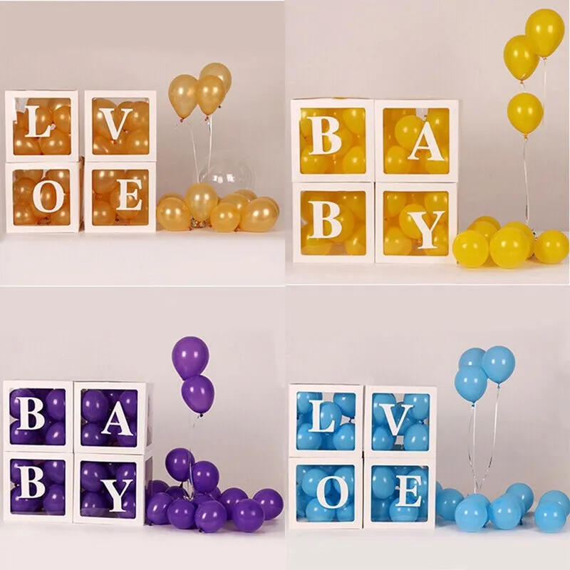 Description Picture 5 of itemTransparent Letter Balloon Box Baby Shower Decorations Happy Birthday Wedding Decor 1st Birthday Party Supplies Balloon Box