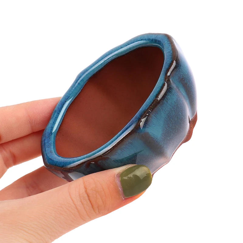 Description Picture 3 of item1pcs Bonsai Mini Ceramic Flowerpot Succulent Flower Planting Pot Office Desktop Decoration For Garden Yard Living Room Balcony