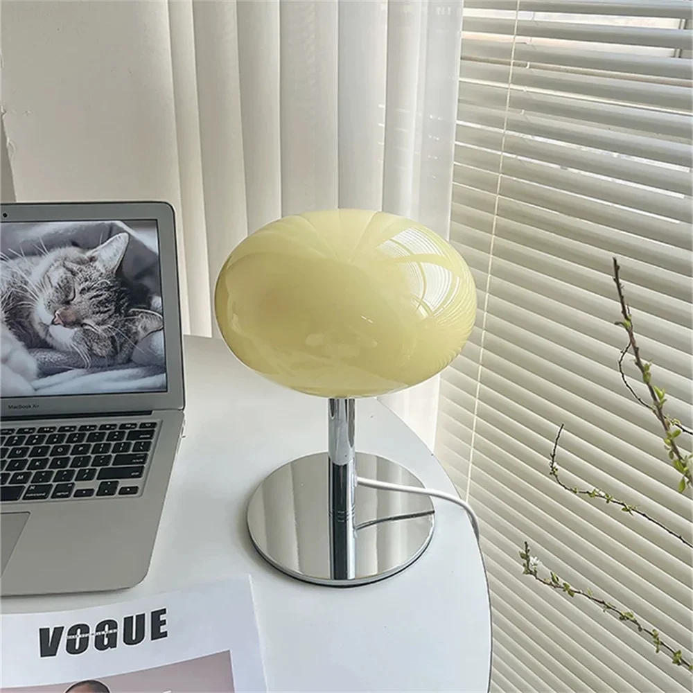 Description Picture 4 of itemNordic Simplicity Lollipop Glass Table Lamp Room Bedroom Study Simple Atmosphere Retro Standing Lamp Home Decor Reading Light
