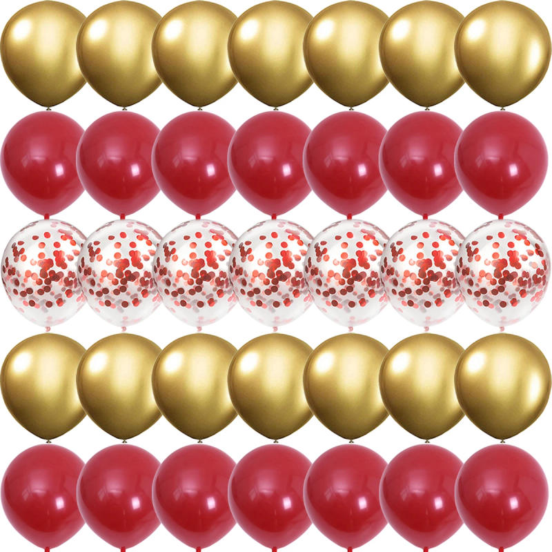 Description Picture 4 of item40PCS 10inch Pomegranate Red Confetti Latex Balloons Wedding Globos Birthday baby shower House Valentine's Day party Decorations