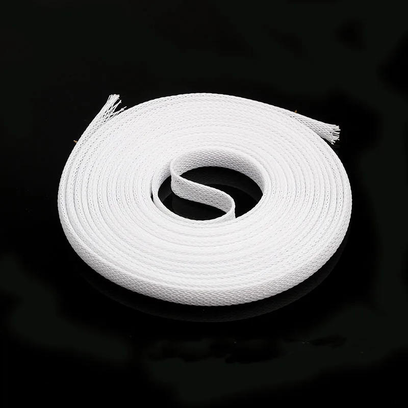 Description Picture 3 of item1/5/10/20M Insulated Braid Sleeving White Tight PET Wire Gland Cable Protection Expandable Cable Sleeve Retardant Nylon Tube