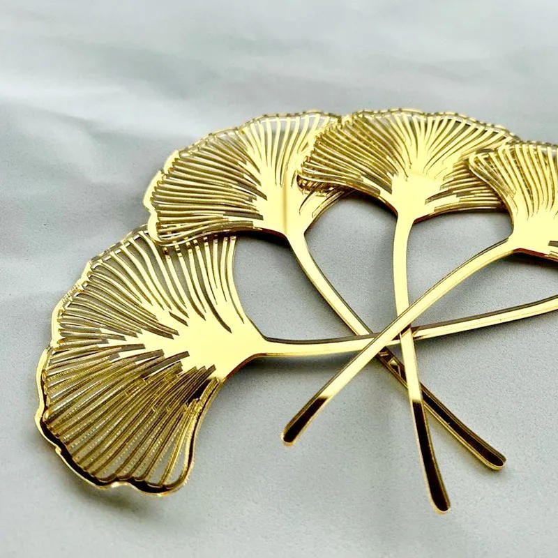 Description Picture 5 of item5pcs Acrylic Gold Ginkgo Leaves Cake Topper Happy Birthday   Baking Accessories Party Supplies  Decorating Tools