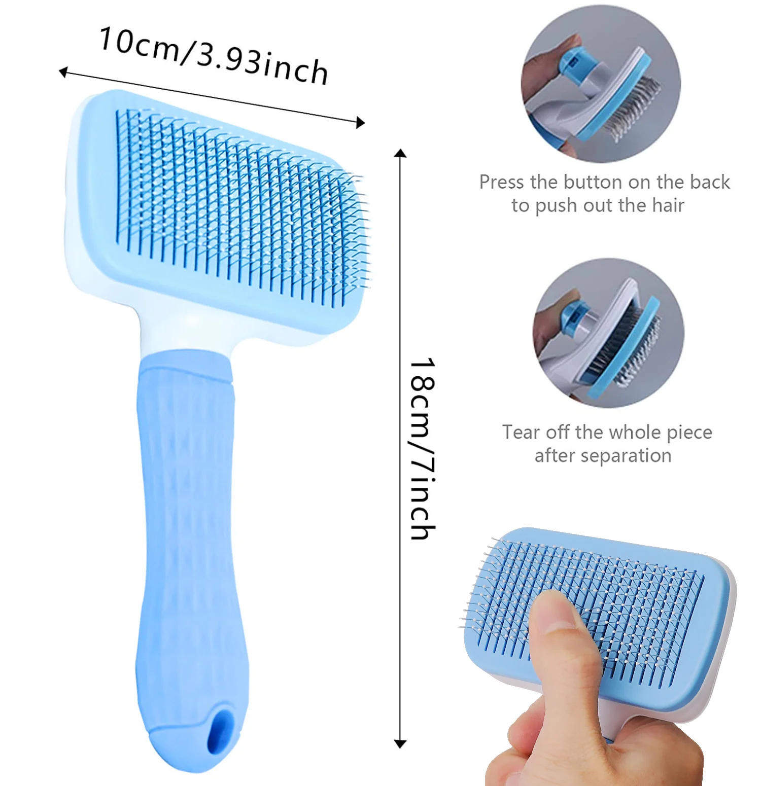 Description Picture 3 of itemDog Hair Remover Brush Cat Dog Hair Grooming And Care Comb For Long Hair Dog Pet Removes Hairs Cleaning Bath Brush Dog Supplies