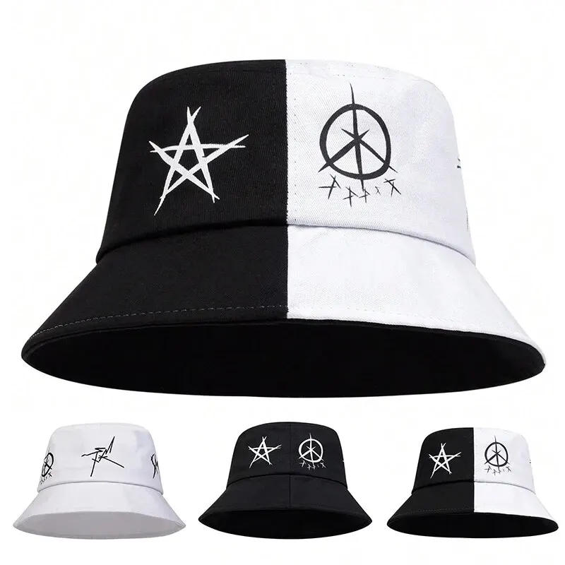 Description Picture 2 of itemUnisex Double Sided Wearable Eye Graffiti Print Personality Bucket Hats Fishermen Caps Outdoor Casual Cap Sunscreen Hat