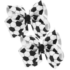 Children's Headwear Football Bubble Bow Hairpins Fans Decoration Cheerleading 2pcs Soccer Accessories Bows for Girls Kids
