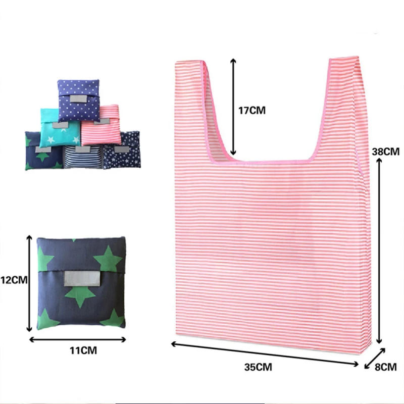 Description Picture 6 of itemWomen Shopping Bags Hot Creative Environmental Storage Bag Fashion Printing Foldable Green Tote Folding Pouch Handbags Storage