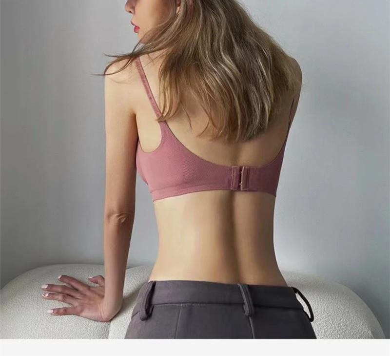 Description Picture 6 of itemNew Threaded Seamless Women's Underwear Small Chest Gathered No Steel Ring Anti-sagging Anti-sagging Women's Bra Burst Thin