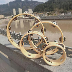 Hand Held Wood Headless Tambourine Percussion Hand Drums Toys 4in 6in 8in 10in Jingles Educational Musical Toy For Children