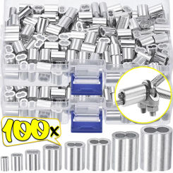 Wholesale Double Hole Cable Crimp Ring 8-Shape Aluminum Clamps Ferrules Cord Lock Fixing Clips for Crimping Rope Steel Wire Rope