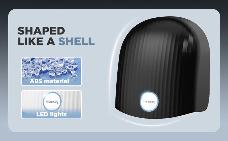 Description Picture 4 of iteminterhasa! New Automatic Hand Dryer Hot Cold High Speed Wind Wall Induction Hand Dryers 1200W for Commercial Bathroom Toilet