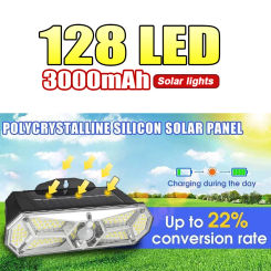 128LED Bright Solar Outdoor Lights Waterproof Motion Sensor Wall Lamp With Reflective Light Suitable For Outdoor Yard Terraces