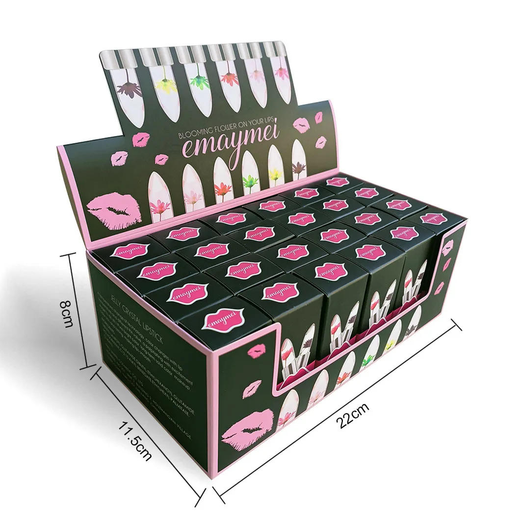 Description Picture 3 of itemWholesale 24 PCS Lip Balm Set Flowers Jelly Colour Changing Lipsticks Long Lasting Moisturizing Jelly Warm Pink Lipstick