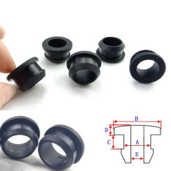 Hollow Rubber Hole Caps Black Snap-on Grommet Hole Plugs Wire Cable Wiring Protect Bushes O-rings Sealed Gasket 2-30mm