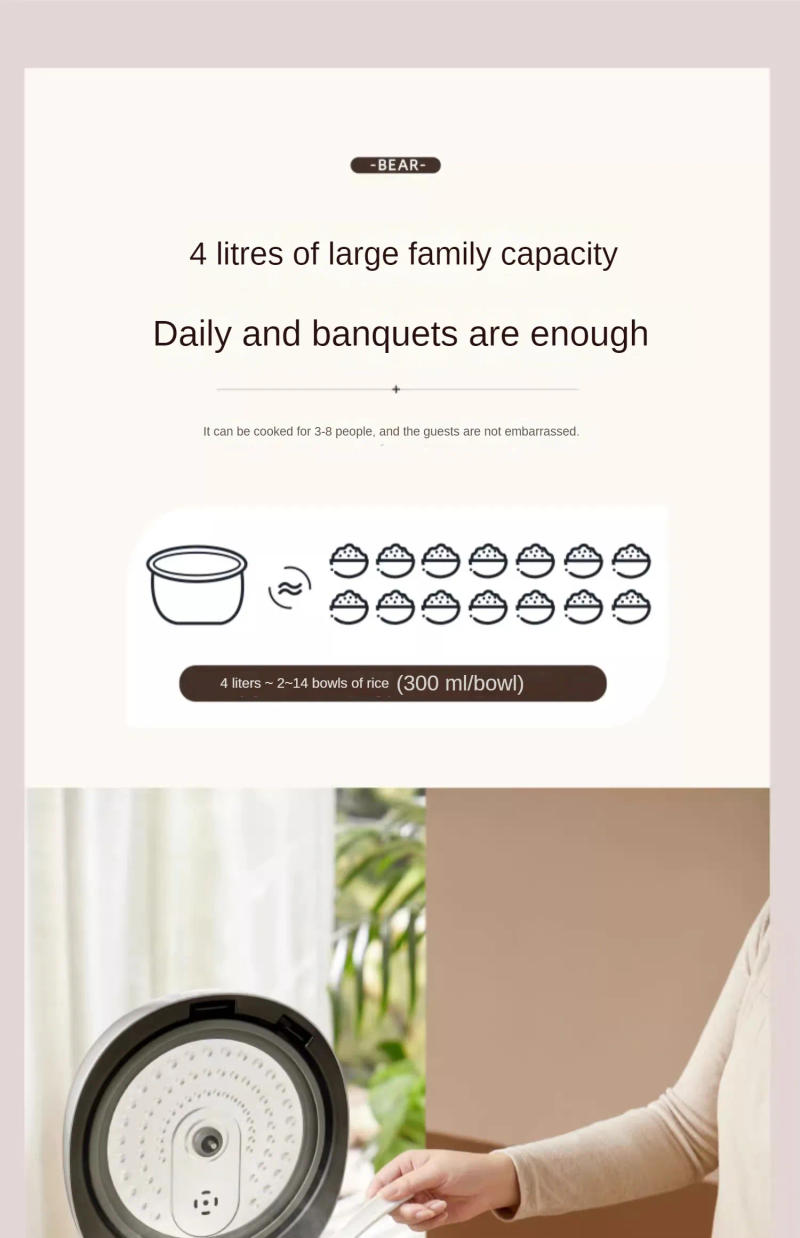 Description Picture 5 of itemSmart Home Multifunctional Electric Cooker 3-4 Person Reservation Scheduled Rice Cookers Soup Yuan Kettle Rice Cooker