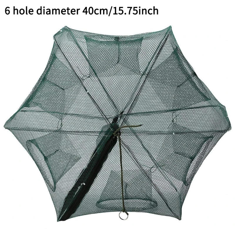 Description Picture 3 of itemFishing Net Mesh Folded Hexagon Octagon 6/8 Holes Fish shrimp Automatic Trap Crayfish catcher Fish Network Baits cast Mesh Trap
