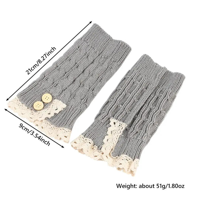 Description Picture 3 of itemLolita Women Leg Warmers Japanese Harajuku Style Winter Warm Thick Boot Socks College Style Ruffle Leg Sleeves Warmer