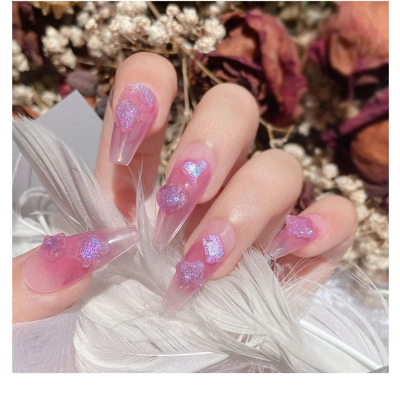 Description Picture 3 of itemAbout100pcs Alien Aurora resin shaped Diamond Nail Art Charms Crystal  Rhinestones Decorations 3D Gems Manicure Accessories