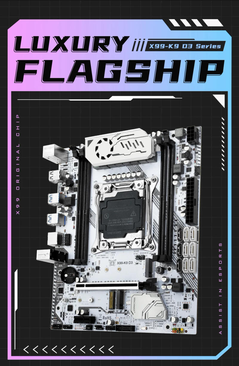 Description Picture 2 of itemMACHINIST X99 K9 D3 Motherboard Kit Set With Intel Xeon E5 2666 V3 CPU And DDR3 16GB RAM LGA 2011-3 Combo Quad channel memory