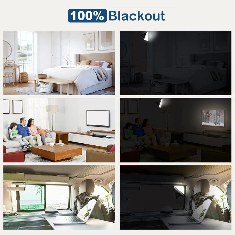 Description Picture 6 of item100% Blackout Curtain with Suction Cup UV Blocking Window Drapes Blinds Full Shades Panel DIY Portable Film Sunshade Cover