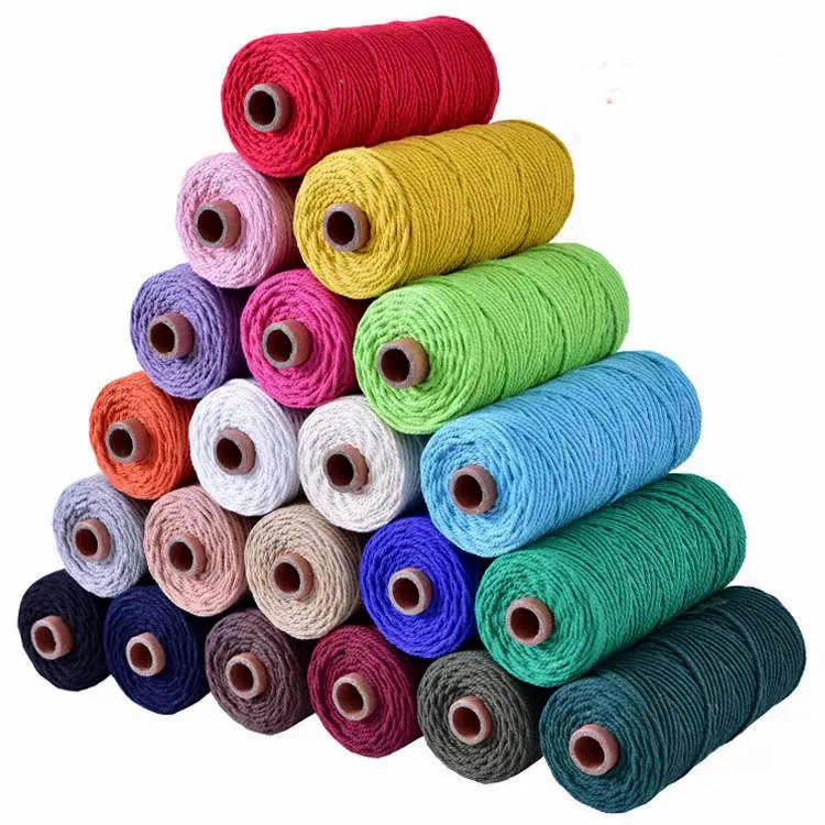 Description Picture 4 of item2mm 100M Macrame Cord Cotton Rope String Crafts DIY Colored Thread Cord Twisted Twine Handmade Sewing Home Wedding Decoration