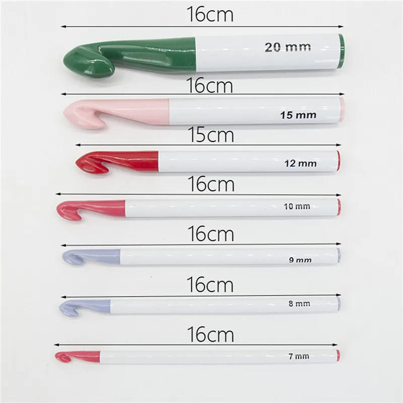 Description Picture 2 of item6/7Pcs/set Plastic Large Size Crochet Hook DIY Needle Knitting Needles Thick Wool Weave Yarn Crafts Knitting Tools Free Shipping