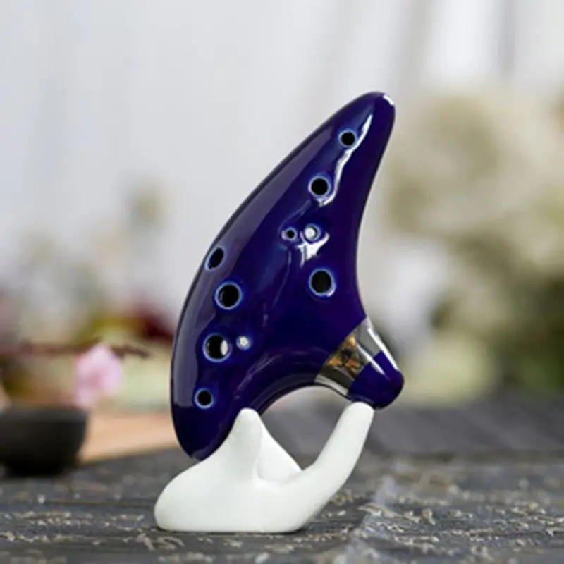 Description Picture 6 of itemWhite 6/12 Hole Ocarina Collector Ceramic Hand Stand Base for Woodwind Musical Instruments Repair Parts Accessories D5QD