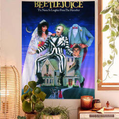 Vintage Beetlejuice 2 Movie Colorful Tapestry Wall Hanging Hippie Flower Wall Carpets Dorm Decor Wall Art Decor