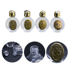 Glass Holy Water Bottles 15ml Religious Easter Container for Home Party Kitchen Decoration Perfumes Bottles Baptism Gift