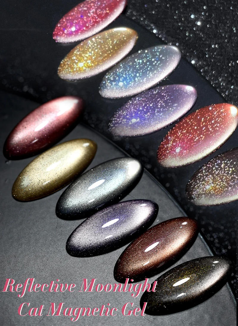 Description Picture 6 of itemBORN PRETTY 10ML Reflective Moonlight Cat Magnetic Gel Nail Polish Sparkling Glitter Vanish Semi Permanent for New Year Manicure