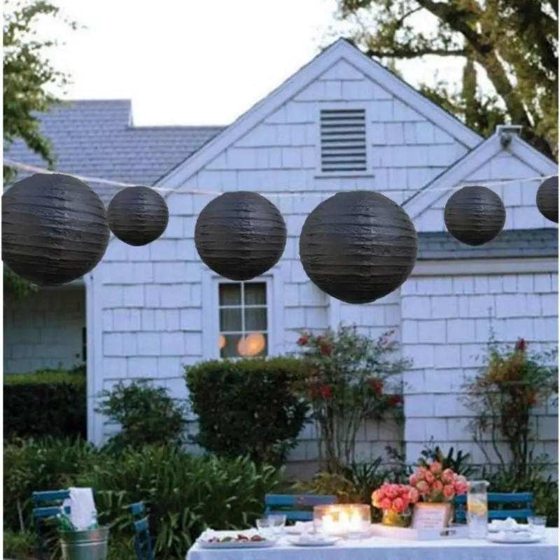 Description Picture 6 of item12 pcs black orange white purple 4inch paper lanterns without electricity Halloween theme decorations