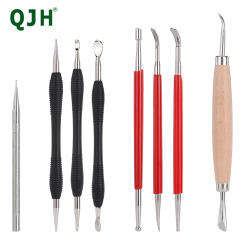 QJH Leather Modeling Carving Tools Set Modeling Point Stylus Spoon Leather Embossing Tool Kit Leathercraft Modeling Tools Set