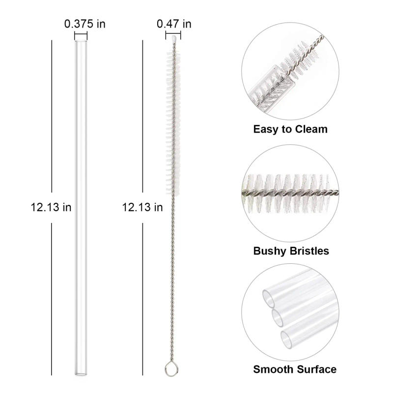Description Picture 5 of itemReplacement Straw Compatible with Stanley 20 oz 30 oz 40 oz Cup Tumbler, 6 Pack Reusable Straws with Cleaning Brush