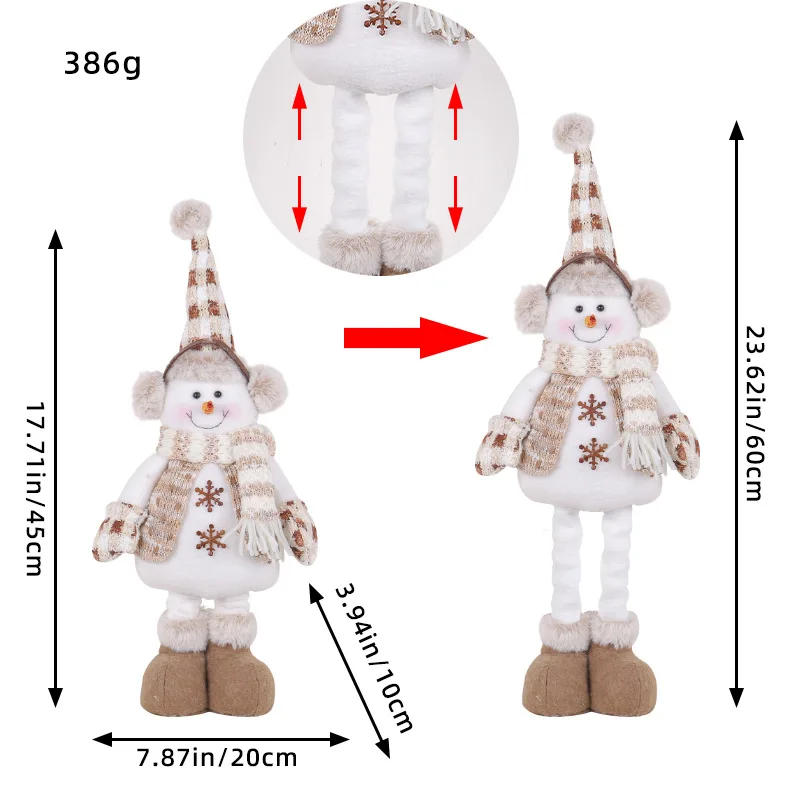 Description Picture 6 of itemChristmas Snowman Telescopic Doll 2023 New Knitted Elk Doll Window Scene Decoration Noel Merry Christma Gift Happy New Year 2024