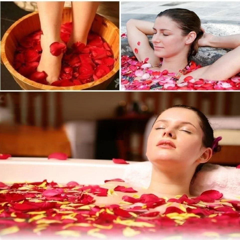 Description Picture 3 of item50g Romantic Natural Dried Rose Petals Bath Dry Flower Petal Spa Whitening Shower Aromatherapy Bathing Supply