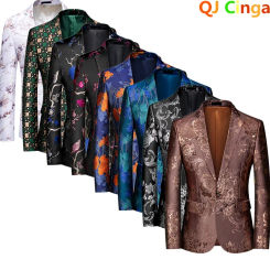 QJ CINGA-Men's Luxury Suit Jacket, Wedding Business Dress Coat, Slim Blazer, New Costume, Big Size, M-5XL, 6XL