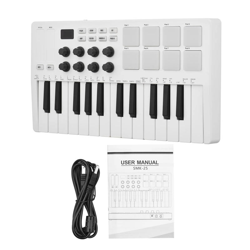Description Picture 4 of itemM-VAVE 25-Key MIDI Control Keyboard Portable Mini USB MIDI Controller with 25 Velocity Sensitive Keys 8-Knob Keyboard instrument