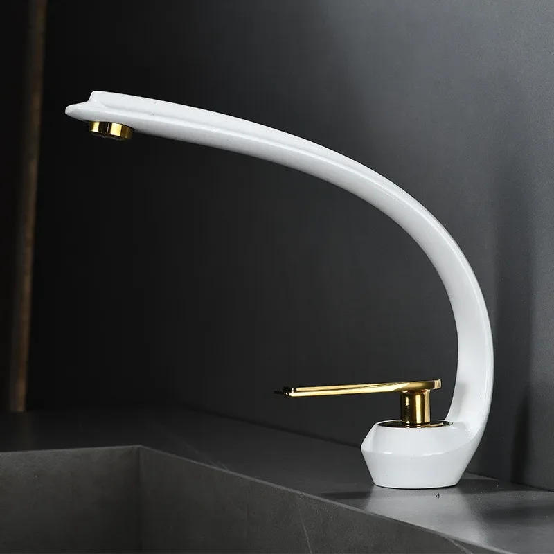 Description Picture 6 of itemBlack Bathroom Faucet Gold Sink Mixer Tap Brass Hot  Cold Brush Gold Wash basin Single Handle Crane For