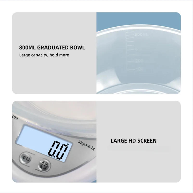 Description Picture 5 of item1g/5kg Electronic Scale Portable Digital Scale Food Balance Measuring Weight Kitchen Scales Small Scale Weighing In Grams