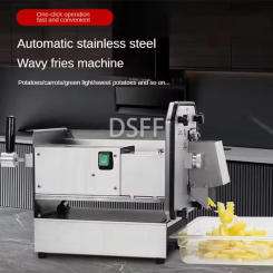 Electric Wolf Teeth Potato Forming Machine, Vegetable Cutting Machine, Fully Automatic Commercial Wave Style French Fry Cutting
