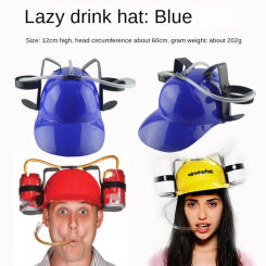Fast Delivery Lazy Creative Beer Beverage Hat Birthday Party Outdoor Beer Hat Lazy Drinking Beverage Helmet Headgear