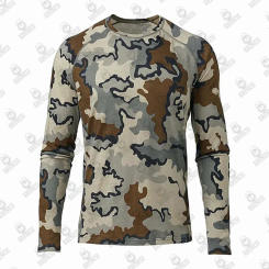 Long Sleeves Crew Hunting Shirt - Men's Fishing Clothing Uv Protection UPF50+ Summer Camouflage Fishing Shirts Camisa Pesca