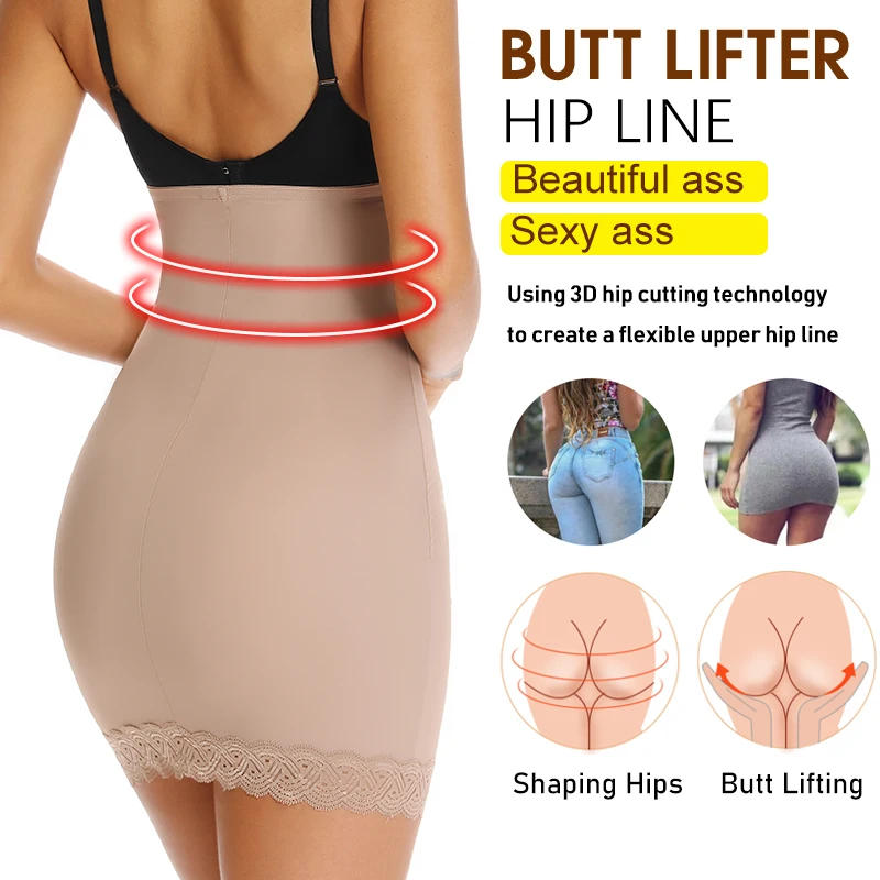 Description Picture 6 of itemHalf Slips High Waist Shaper Cool Comfort Seamless Slip Shapewear Under Dress Tight Skirt Undergarments