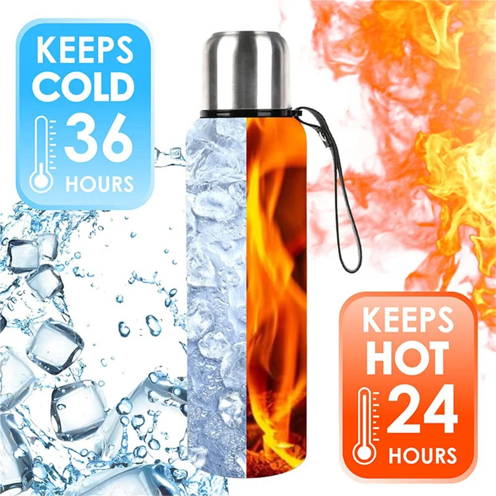 Description Picture 4 of itemLarge Capacity 500/1000ml Thermal Bottle Vacuum Double Wall 304 Stainless Steel Hot Cold Water Flask Thermos Coffee Mug
