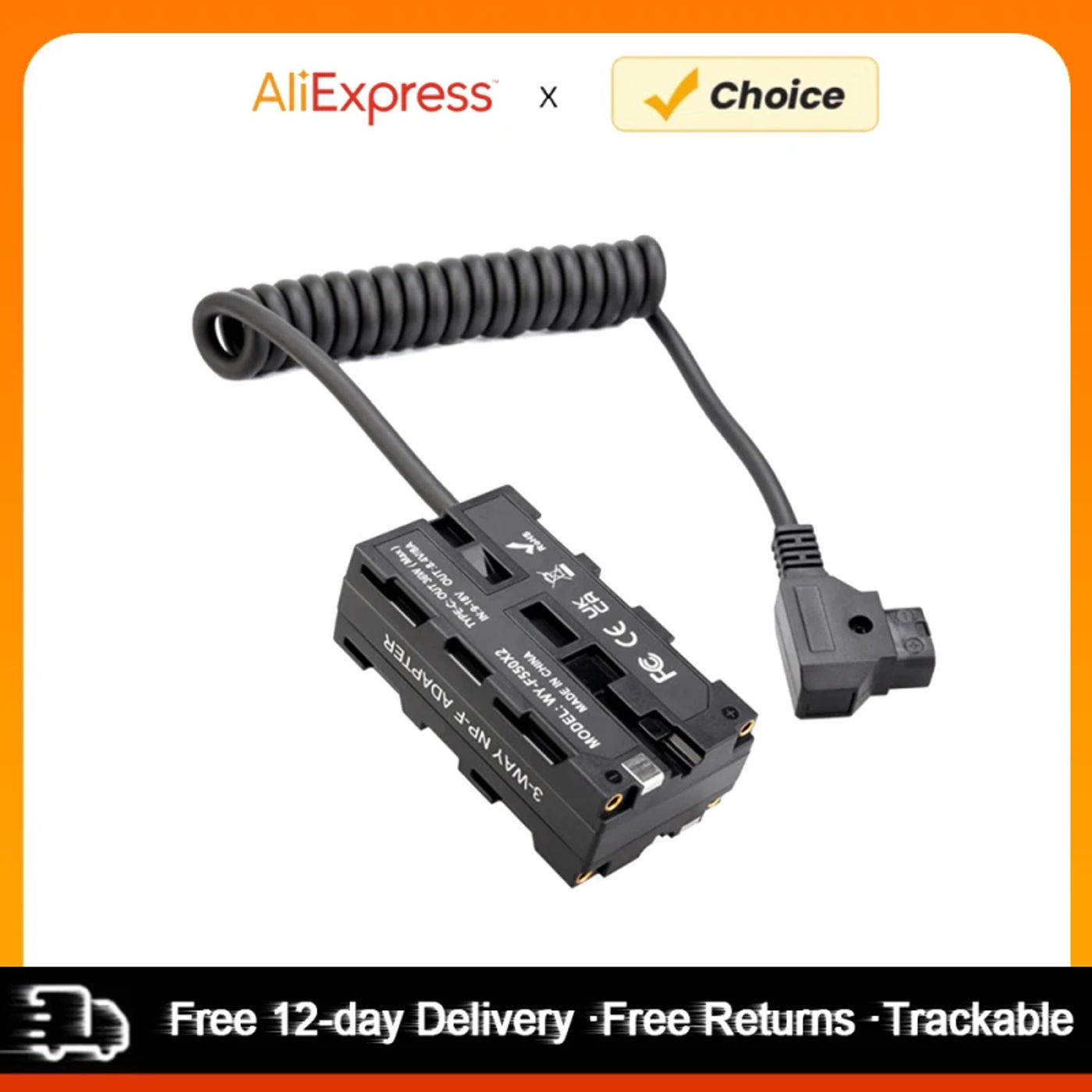 Description Picture 4 of itemDual-Sided F550 NP-F Dummy Battery Cross-Shaped to D-Tap Power Cable for Field Monitor LED Light Wireless Video Transmission