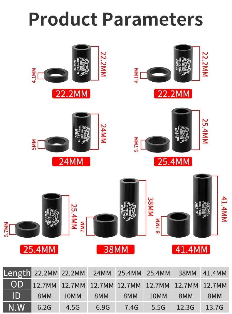 Description Picture 3 of itemMountain Bike Soft Tail Rear Shock Absorption Bushing Inflection Point Outer Diameter 12.7 Inner Diameter 8/10mm Shock Absorbers
